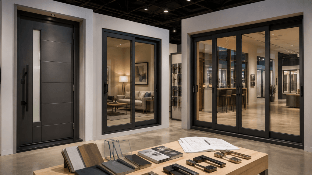 Door cost and buying guide showing entry, sliding and large multi-panel door systems with material and hardware selections