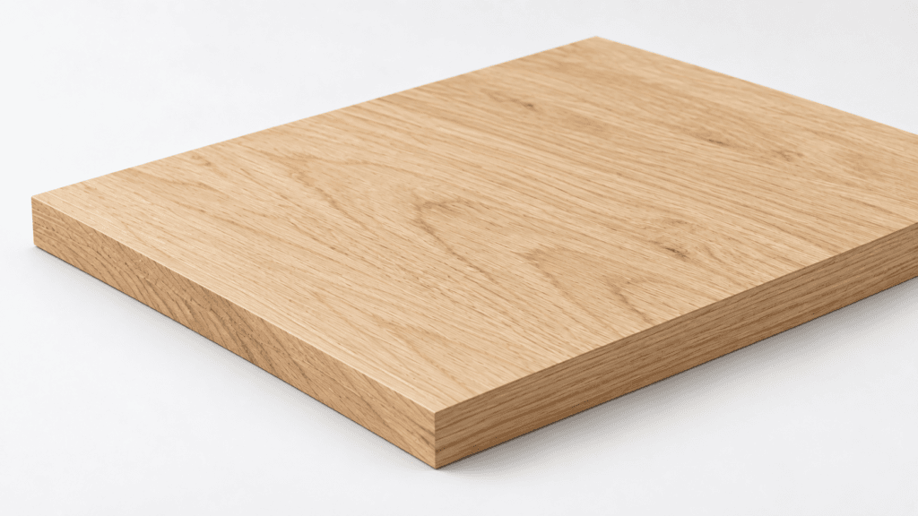 Solid white oak wood panel shown on a clean neutral background